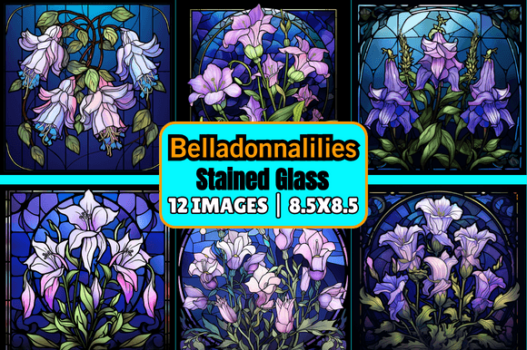 Belladonnalilies Stained Glass: A Vibrant Digital Art Bundle