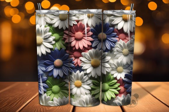 Bringing Depth to Your Designs with 3D Daisy Flower Seamless Pattern 6