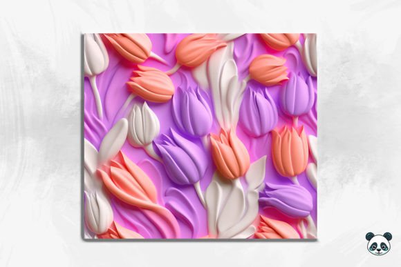 Bringing Spring to Life with 3D Tulip Flower Seamless Pattern 4