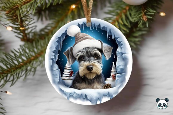 Celebrate with a Schnauzer 3D Christmas Ornament Design