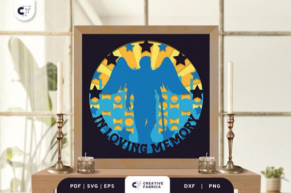 Crafting a Timeless Tribute: The Memorial Grandpa with Wings Paper Cut Shadow Box