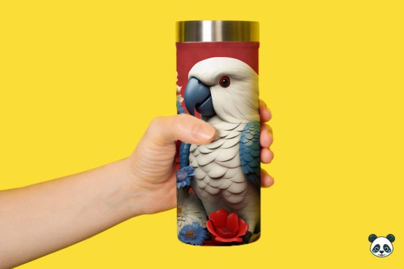 Elevate Designs with Patriotic 3D Parrot Art