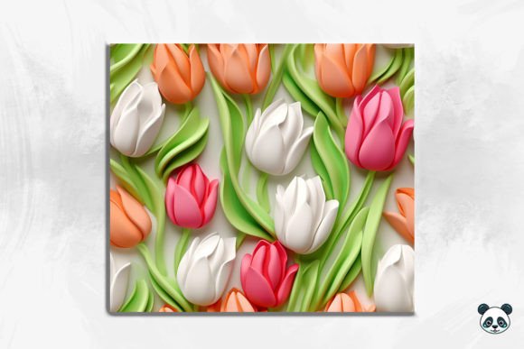 Elevating Custom Drinkware with the 3D Tulip Flower Seamless Pattern 3