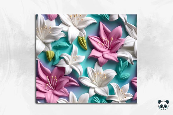 Elevating Sublimation Craftsmanship with the 3D Lily Flower Seamless Pattern 12