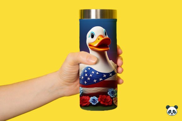 Evaluating the 3D Patriotic Duck Tumbler Wrap PNG 2 for Sublimation Projects
