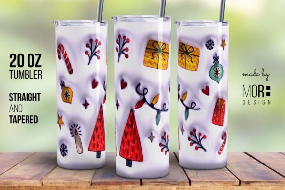 Festive 3D Tumbler Wrap Design 4 for Holiday Crafts