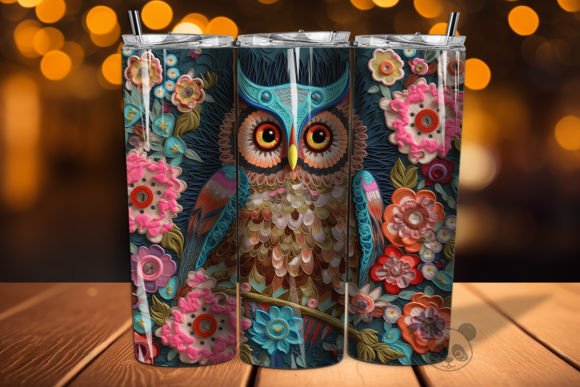 Owl 3D Embroidered Tumbler Wrap 4 Design Guide