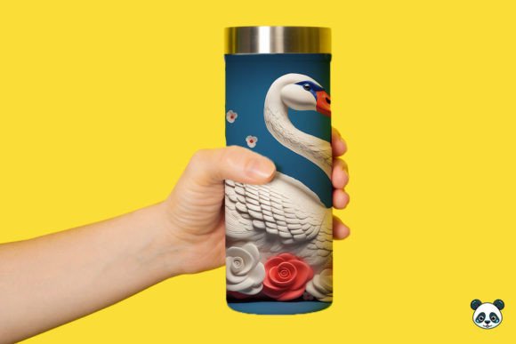 Strategic Branding with the Patriotic 3D Swan Tumbler Wrap PNG 1