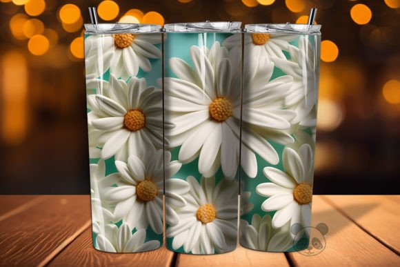 Unlocking Creativity with 3D Daisy Flower Seamless Pattern 2